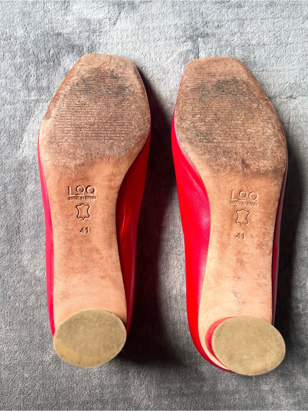 LOQ Shoes Sz 41 US 10.5 Camila Red Leather Pumps Heels Spain - Picture 9 of 17